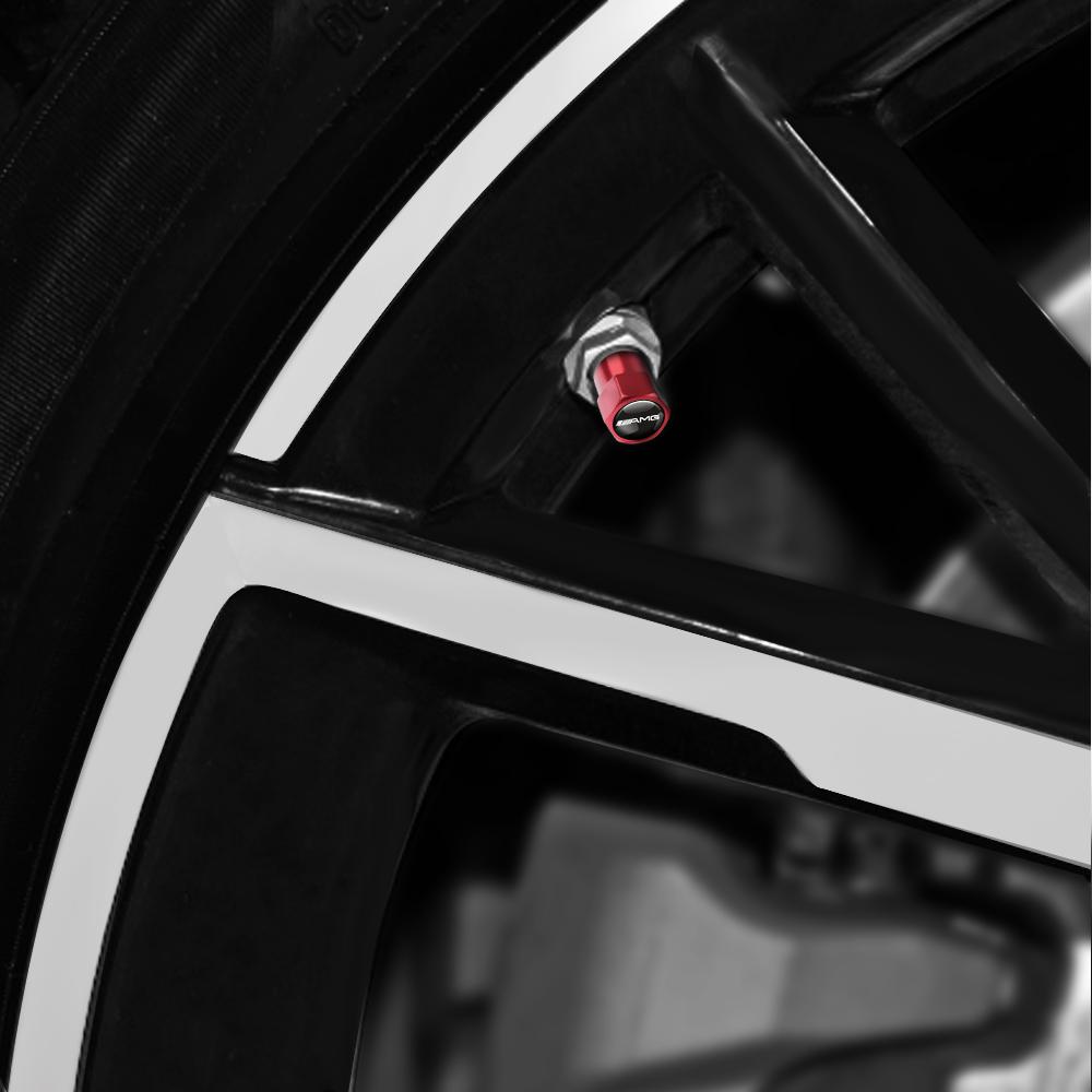 4Pcs Metal Car Wheel Tire Air Valve Dust Caps Cover for Mercedes Benz A B C E S Class AMG CLA CLS W212 W213 W204 W205 W210