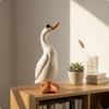 Goose Figurine Tabletop Statue Decorative Desk Ornament for Bird Lovers, Collectors, Shelf,