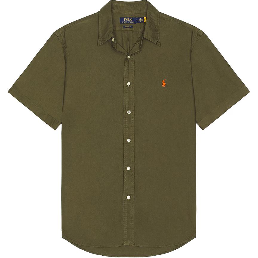 Polo Ralph Lauren Logo Detail Button Closure Short Sleeve Shirt Men shirts Green 710903422-010
