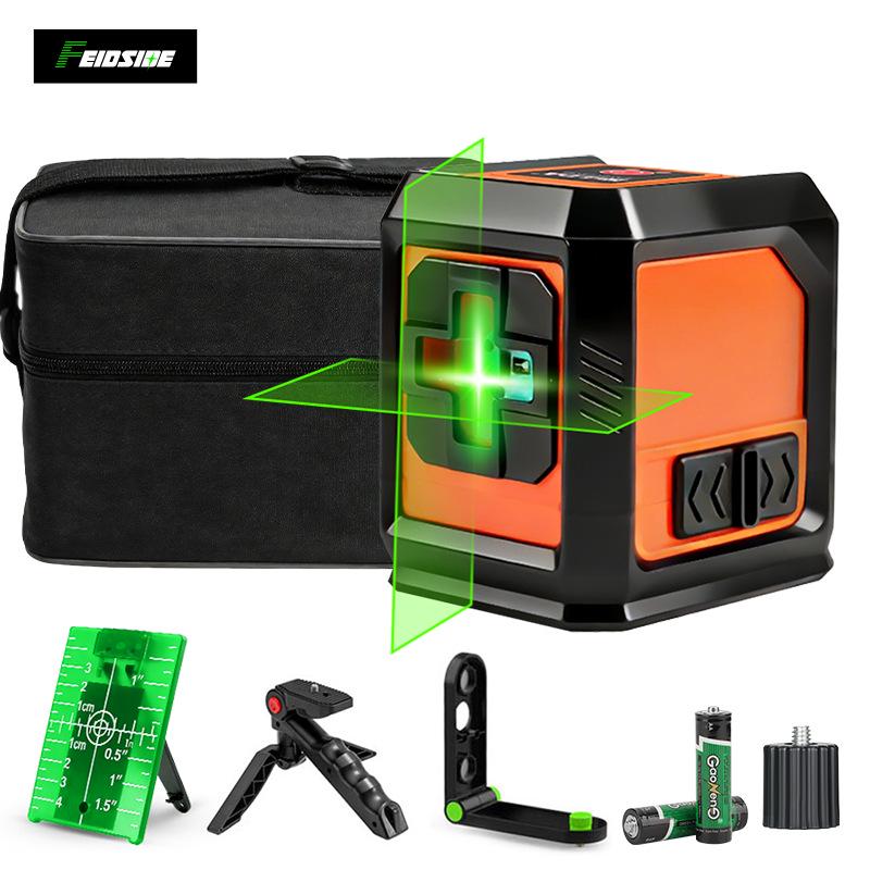 High-Precision Green Light Mini Laser Leveler with Automatic Cross 2-Line Projection