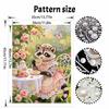 DIY 3D Pearl Diamond Painting Art Set Raccoon Tea Party Roses Garden Home Decor Art Set Wall Art