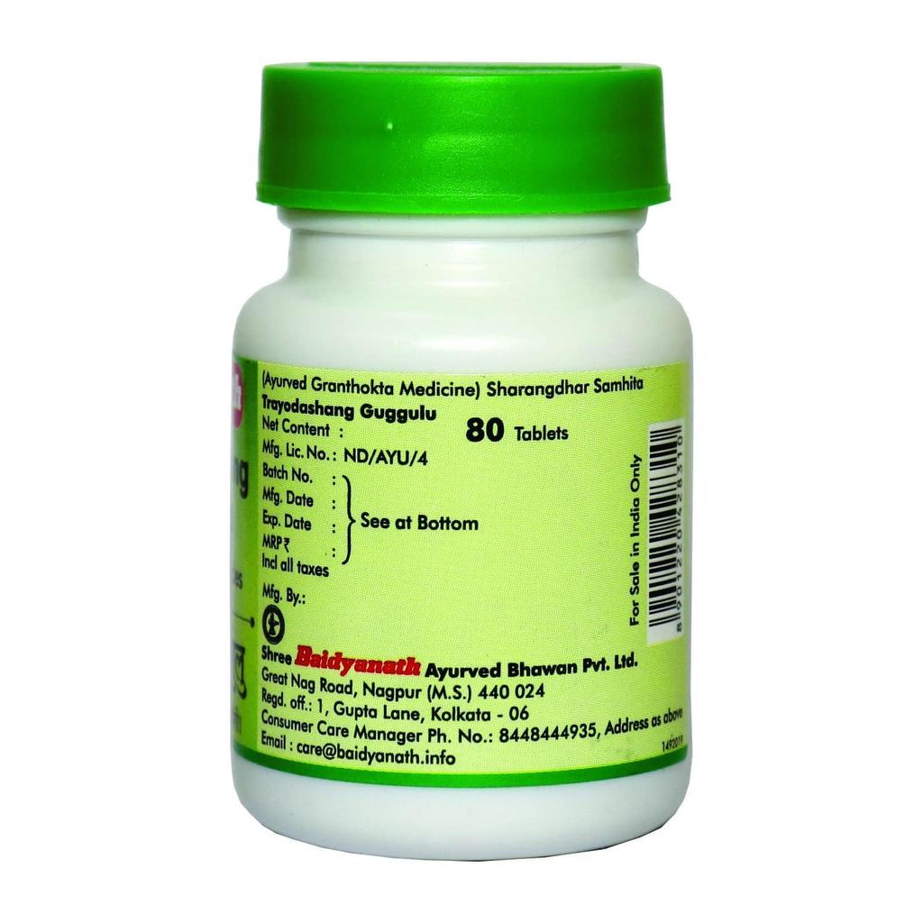 Baidyanath Asli Ayurved Trayodashang Guggulu 80 Tablets Strengthen Bones Joints Ligaments