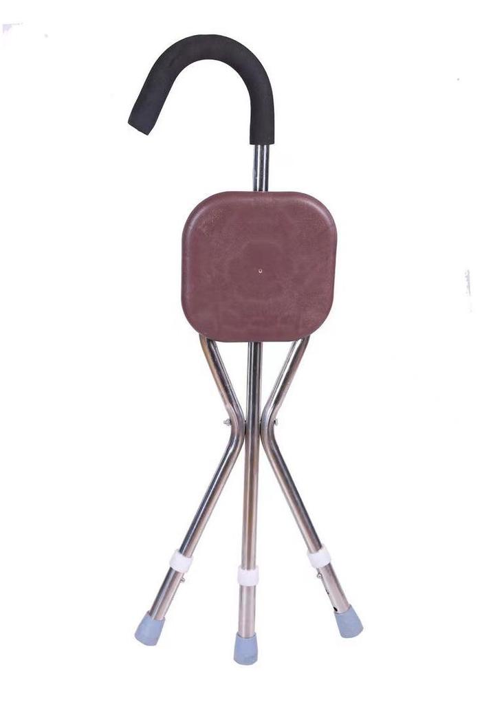Four-Legged Folding Cane Seat: Portable Anti-slip Walker Stool for Elderly