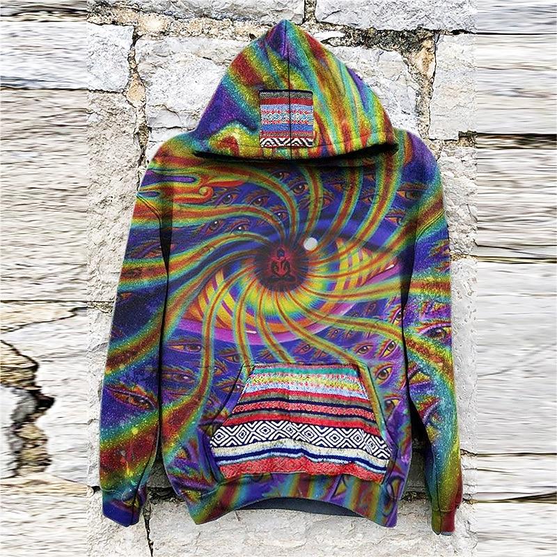 Men s Abstract Graphic Prints Eye Hoodie Hoodies Sweatshirt Streetwear M