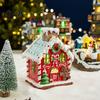 Resin Holiday Home Decor 2Pcs Christmas Train Music Box with Rotating Light, Snow Village Carousel Tree Hanging Decorations Ornament, Battery/USB