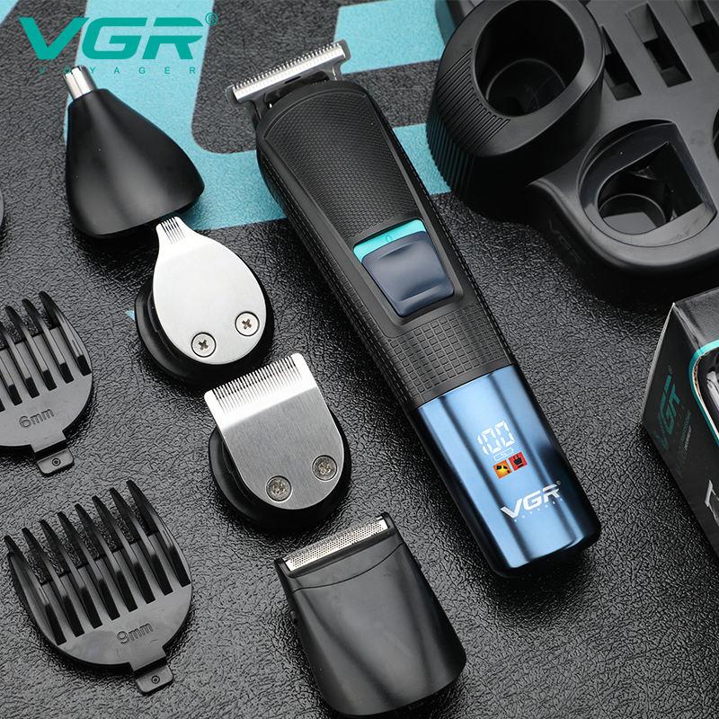 Original VGR 108 Multi-functional Hair Clipper 5-in-1 Rechargeable Shaving Nose Sideburns Electric Trimmer for Men Electric Digital Display LED Shaver
