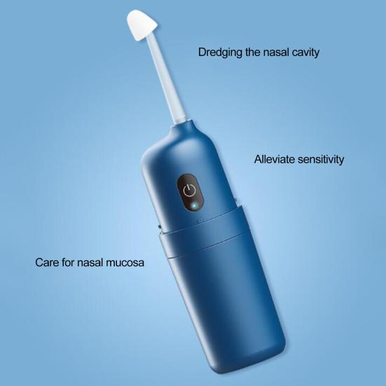 1 Set 200ML Nasal Washer with Water Tank High Frequency USB Charging Rotatable Head 3 Gears Impulse Type Nose Washer Daily Use