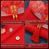 Spring Festival Brocade Red Envelope New Year Blessing Words New Year Money Bag  Wedding Birthday