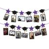 Black Gold Graduation Photo Banner Celebrate Personalized Picture Banner Paper Graduation Hanging Decor