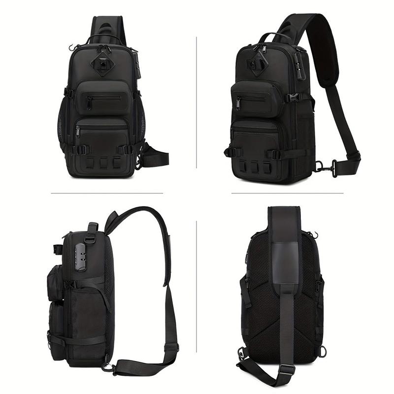Men's Tactical Chest Bag Multifunctional Sling Backpack Outdoor Hiking Climbing Trekking Rig Pouch Casual Messenger Fanny Pack