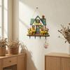 Hängendes Schild 'Feenhaus' aus Holz, Schlüsselhalter im Landhausstil Wanddeko mit 4 Haken, Vintage Blumen-Hängegestell für Eingangsbereich Flur Küche