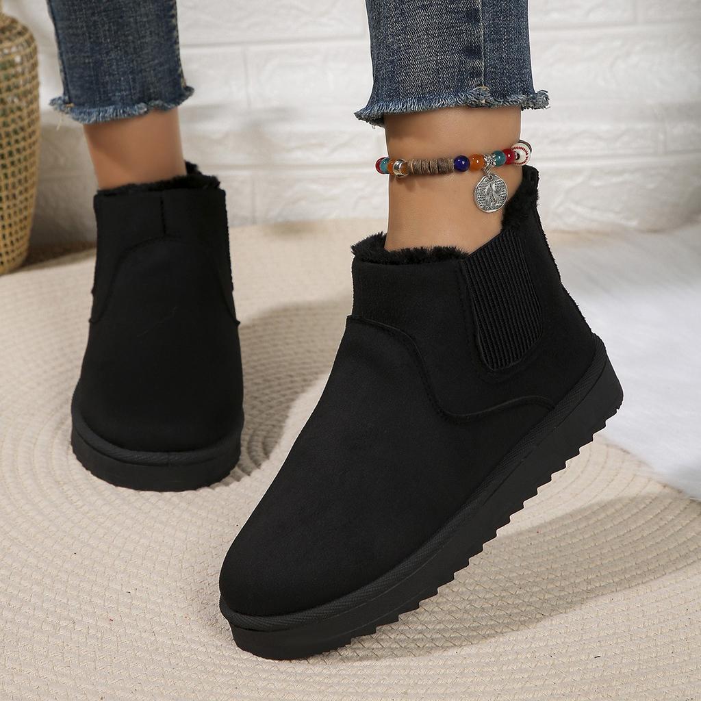 Women's fashion warm padded lining arch support comfortable soft elastic shock-absorbing waterproof non-slip casual snow boots cotton shoes