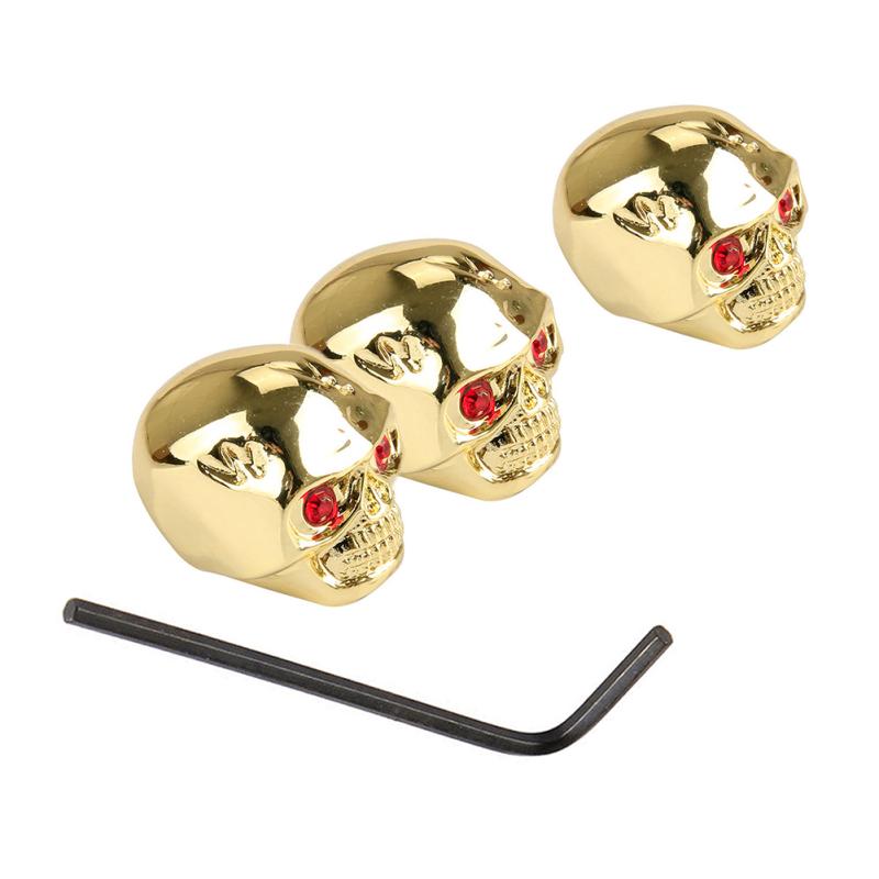Skull Head Electric Guitar Bass Volume Tone Pot Control Knobs Buttons Skull Knob + Wrench
