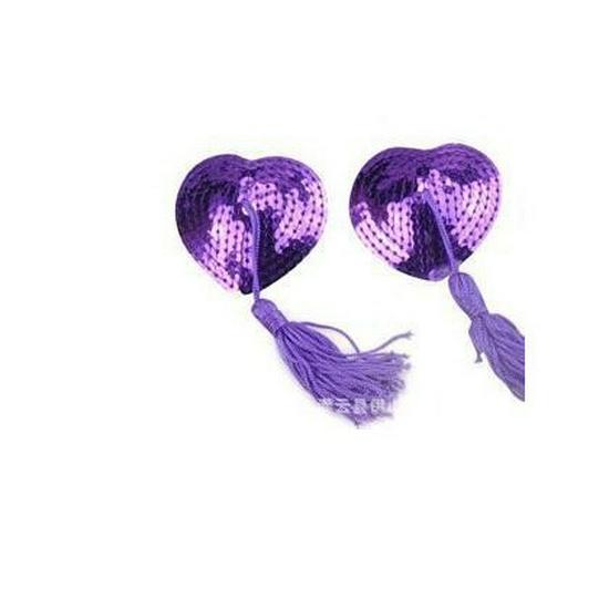 Tassel Heart Sequin Nipple Covers – Sexy Lingerie Accessories with Blood Drop Design
