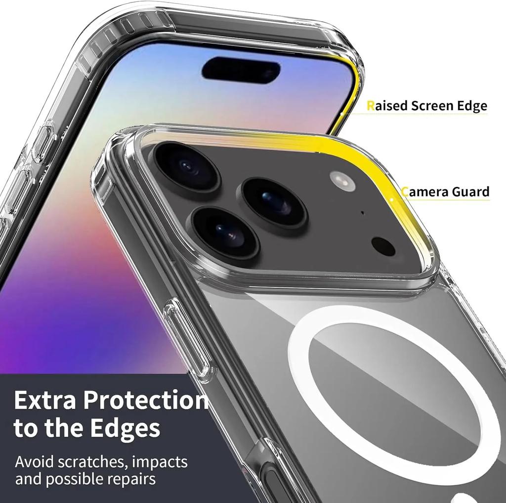 Strong Magnetic Case For iPhone 17 Pro Max Air 16 15 14 Plus 13 12 11 Magsafe Original Wireless Charging Transparent Phone Shell