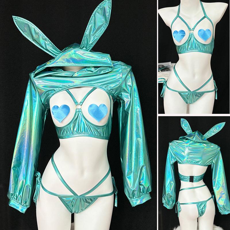 Erotic Anime Laser Bunny Girl Cosplay Japanese Idol Group Machine Rabbit Uniform Outfits Costume Role Play Lingerie Halloween