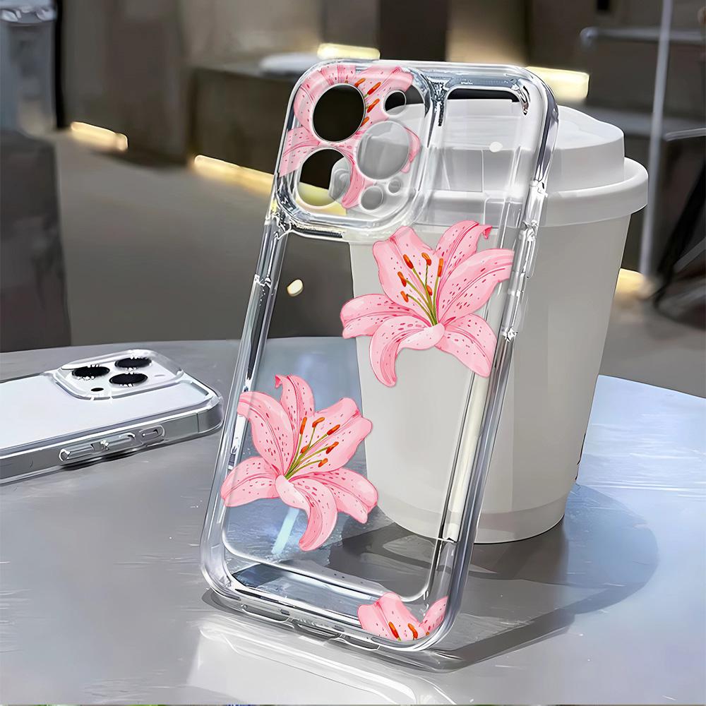 White Daisy Floral Print Transparent Phone Case For Samsung A56 5G A36 S26 S25 Ultra S24 FE S23 S22 A55 A54 A35 A17 A16 A15 A26