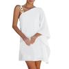 Women's Printed Chain Strap Half Off-Shoulder Dress