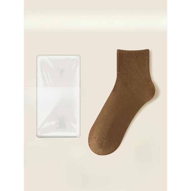 Men Winter New Style All Purpose Warm Solid Color Anti Pilling Sweat Absorbing Sports Cotton Socks