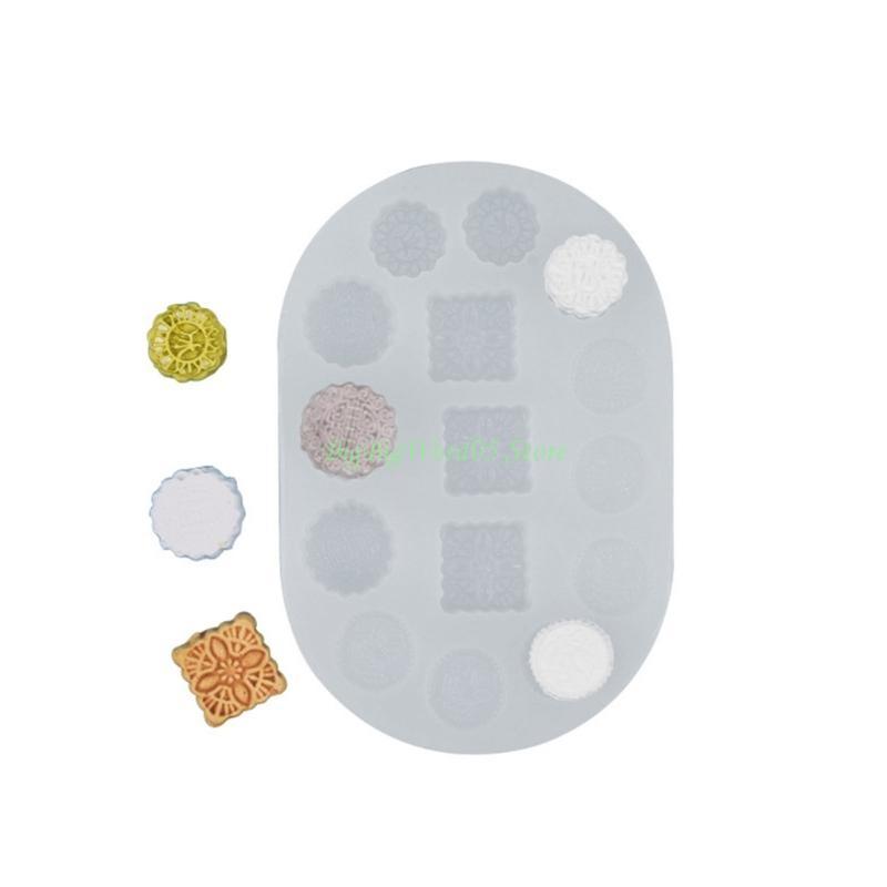 24TE Moon Cake Molds Multi-shaped Bean Pastes Mini Cake Silicone Mold DIY Resin Mould