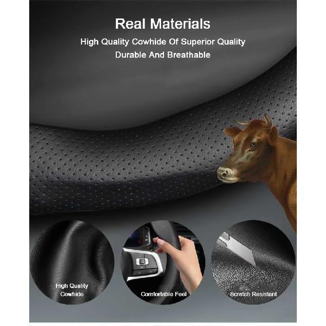 Car Anti Slip Carbon Fiber Leather Steering Wheel Cover For Mercedes-Benz A B C E S V R-Class C43 CLA GLA GLB GLC GLK SLK SL