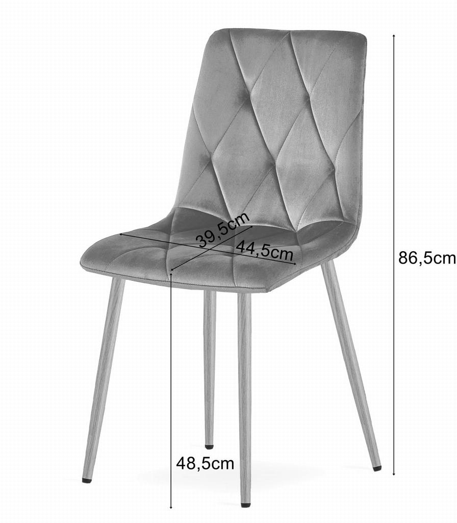 LIBRA chair - black velvet / wood-colored legs x 2
