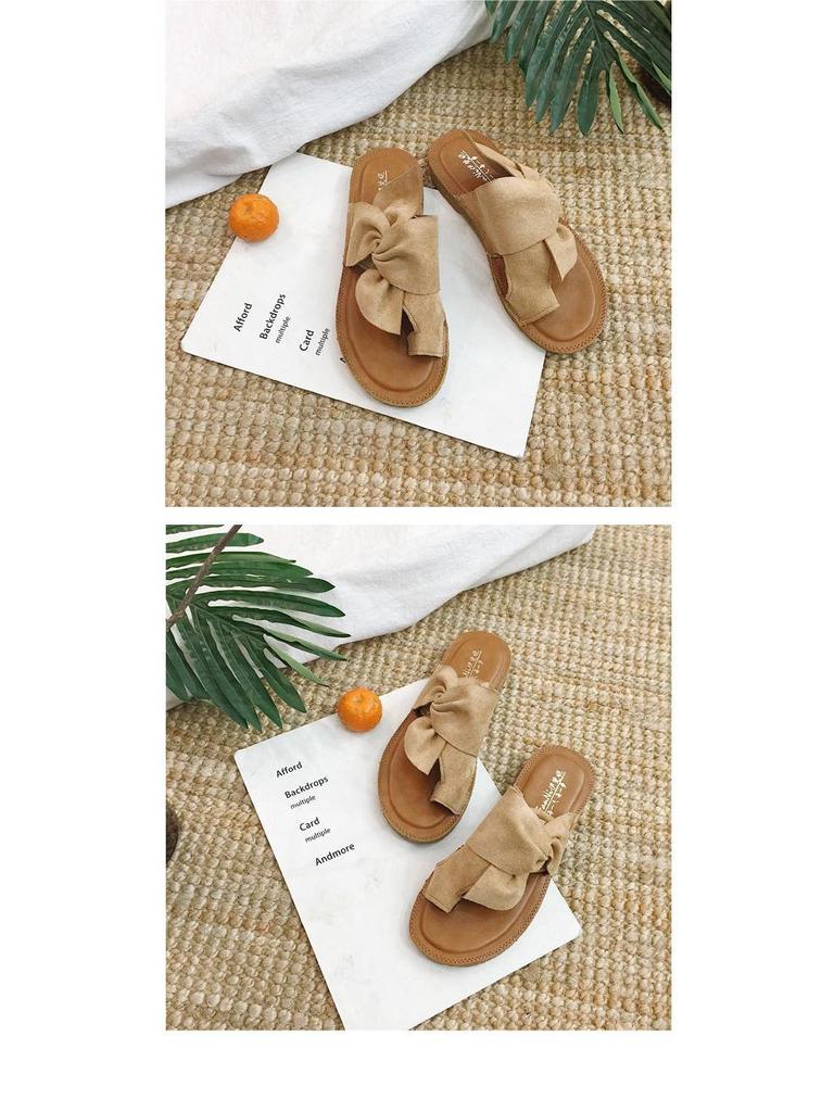 Korean Style Bowknot Beach Toe-Ring Sandals