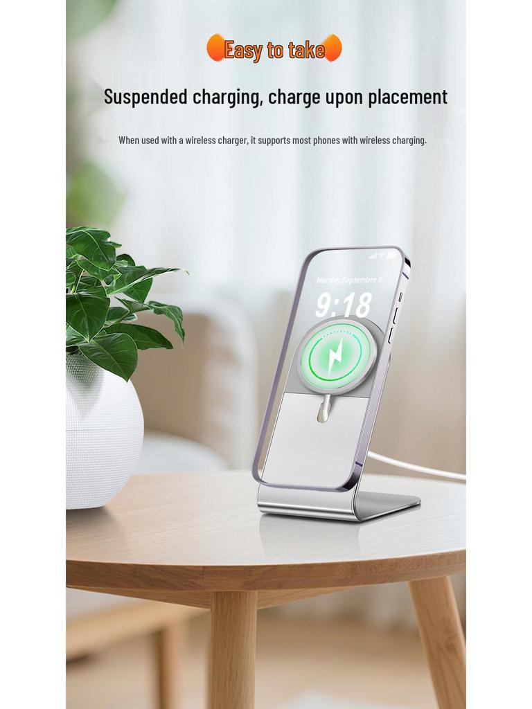 2-in-1 MagSafe-Compatible Magnetic Phone Stand with Metal Base