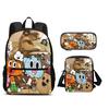 The Amazing World of Gumball Backpack Pen Bag Shoulder Bag 3Pcs Set Large Capacity Cartoon Anime Printed Student Boys and Girls