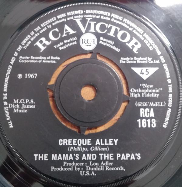 

7inch Record MAMAS THE PAPAS Creeque Alley RCA1613 RCA VICTOR 1967 UK Rock Used