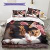 Rosa Calico-Katzenmuster Bettwäsche Heimdekoration Geburtstagsgeschenk (1 Bettbezug + 2 Kissenbezüge, ohne Füllung)