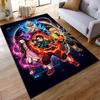 Demon Slayer Characters with Fire & Lightning Non-slip Rug Suitable for Living Room and Bedroom Sofas