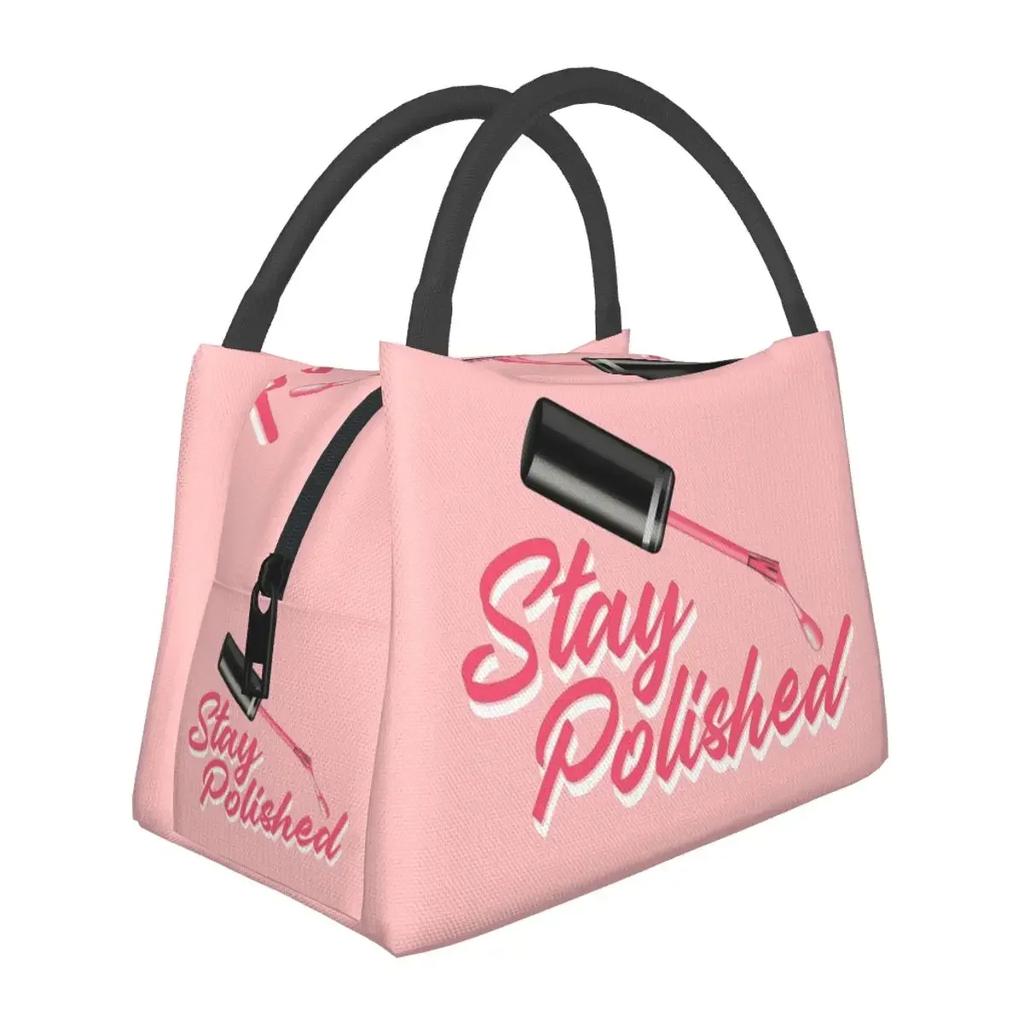Geschenk für Nagelkünstler Lunchtasche Maniküre Manikürist Thermokühltasche Tragbar Picknick Nägel Nagellack Pedikürist Leinwand Lebensmittelbox Tasche