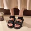 Thick-soled shit-stepping sandals women's 2025 summer new versatile Velcro outer wear non-slip Roman beach muffin shoes