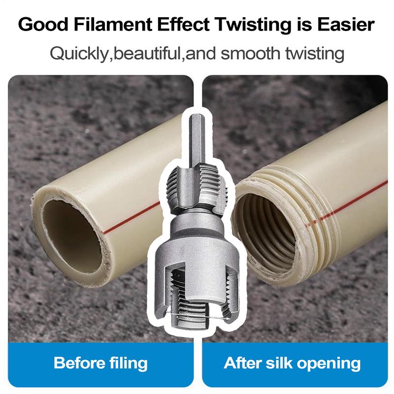 PVC Pipe Threading Tool Electric Pipe Threader External Internal 1/2 & 3/4 Dies Cutter for Home Repair Water Tube Hose Wood