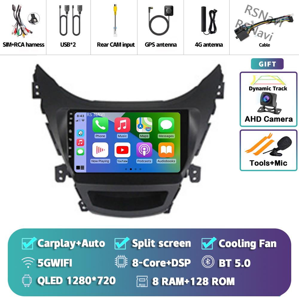 Android 14 Carplay Car Radio For Hyundai Elantra 2012 - 2015 Multimedia Video Player Navigation Stereo Head Unit Auto AI Voice