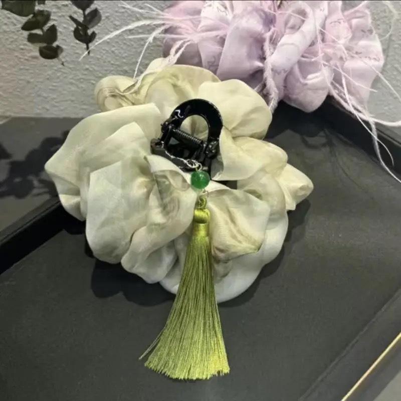 1 Stück Tinte und Tusche Stil Fransen Wolken Garn Haarnadel. Neuer Chinesischer Eleganter Mode Haifisch-Klip. Haarschmuck für den Alltag, Reisen und Partys