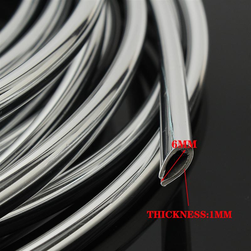 5M Car Door Edge Scratch Protection Strip Bumper Anti-collision Strip DIY Silver PVC Molding Decorative Strip Auto