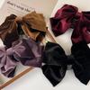 Rétro Nouveauté Haut de gamme Velours Nœud Grande Pince à Cheveux Pince Requin pour Femme Fille Doux Élégant Épingle à Cheveux Barrettes Accessoires de Cheveux Mode