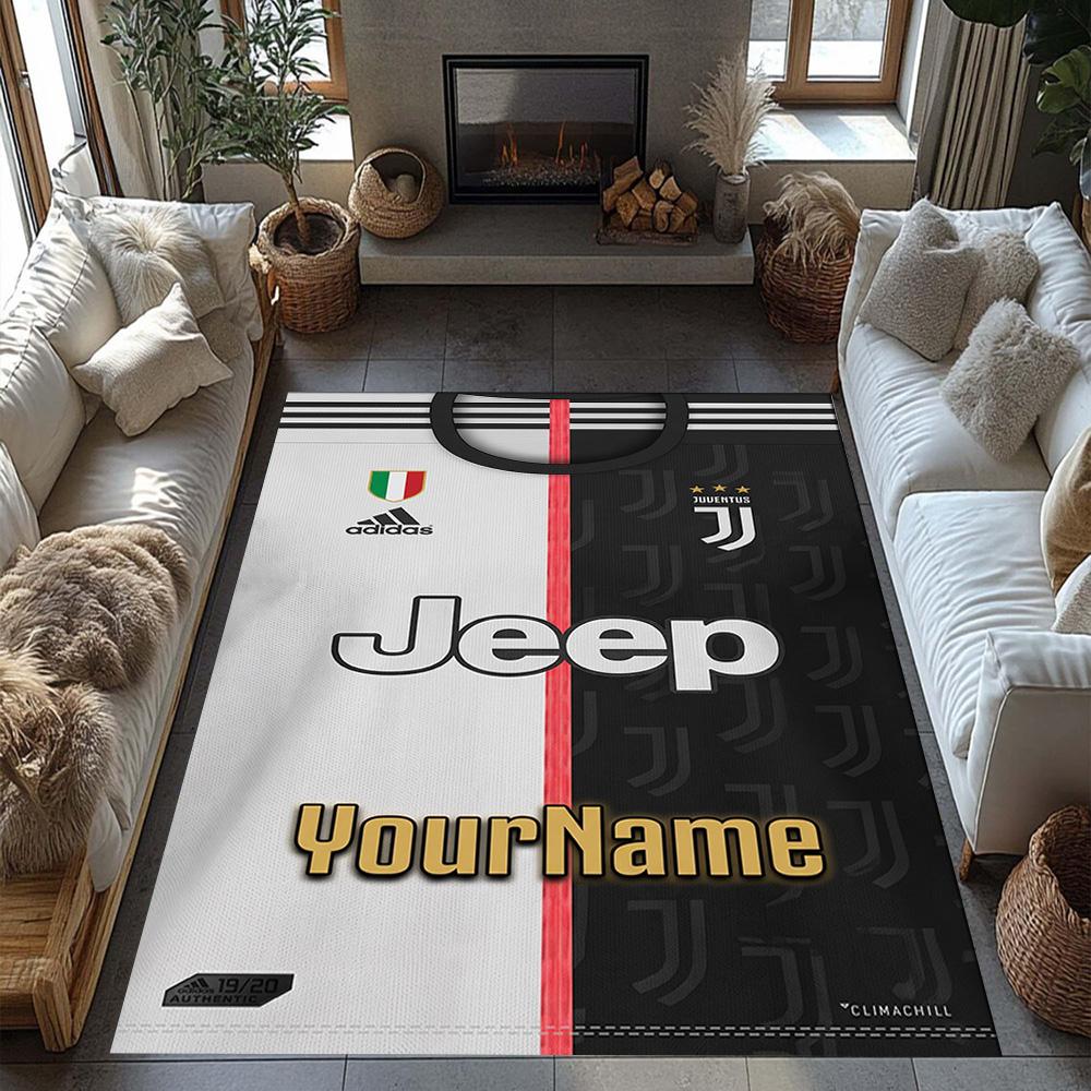 Juventus Customize Your Name Area Rug Suitable for Study Room Playrooms Bedrooms Hallway Antislip Carpet Decorate Offices Wedding Party Gift