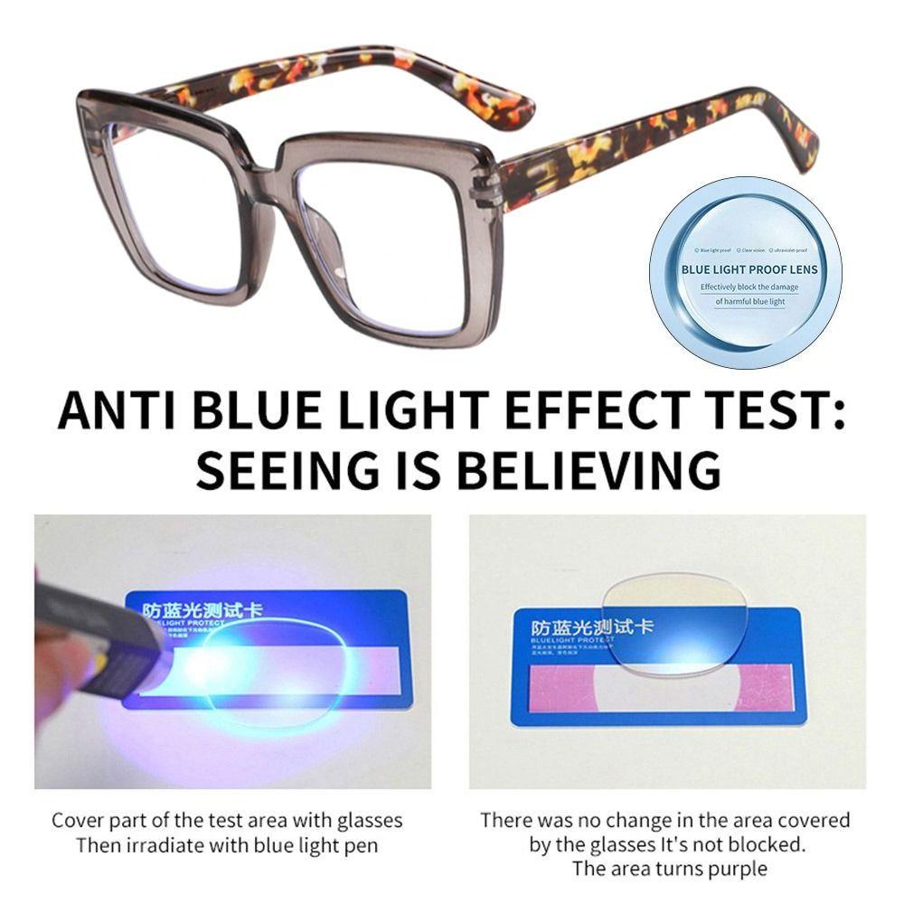 Blue Ray Blocking Anti-Blue Light Reading Glasses Large Frame Eye Protection Presbyopia Eyeglasses Spring Leg Elegant