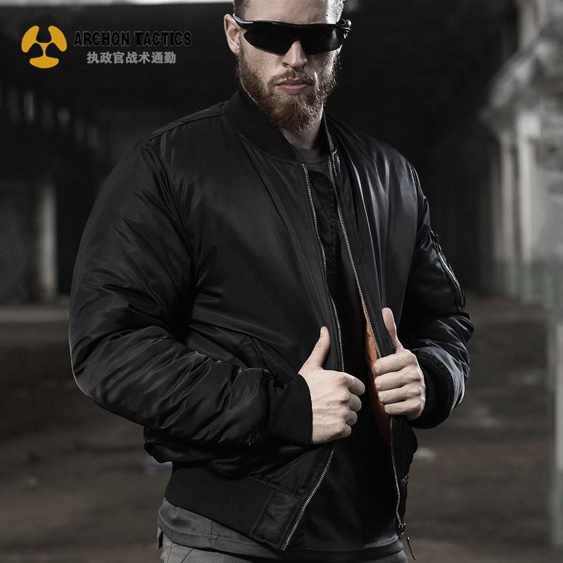 

Archon MA1 Flying Jacket Men s Waterproof Thickened Warm Coat Cotton Suit Large Size Military Fans L чёрный