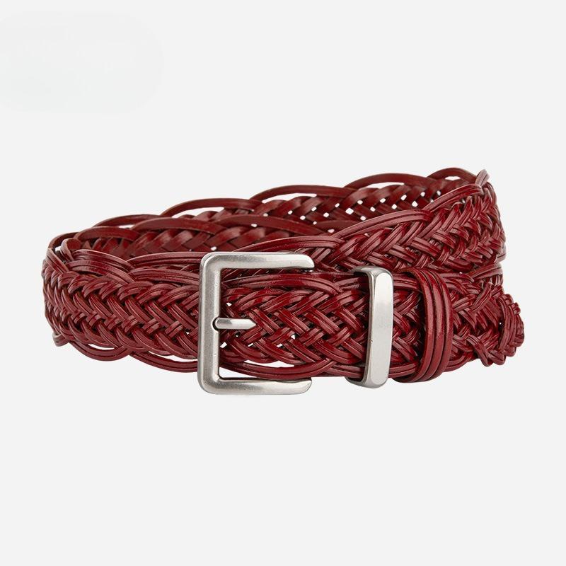 Women's Hand-woven Without Punching Ladies' Decorative Belt European and American Fashion Classic Versatile Dress for Women's Waist Belt