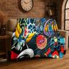 Retro Cartoon UFO Roboter Grendizer Anime Flanelldecke Weiche Warme Überwurfdecke für Schlafzimmer Wohnzimmer Bett Reise Picknick Geschenk