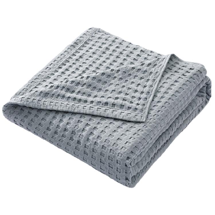 Breathable Waffles Cotton Throw, Soft and Light, Cooling Cotton Waffles for Summer Nights,150x200cm,Cool Blanket