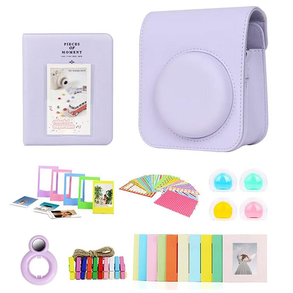7 In 1 Camera Accessories Set Camera Case+Album+Frames+Mirror+Filters+Sticker for Fujifilm Instax Mini 12 Instant Camera