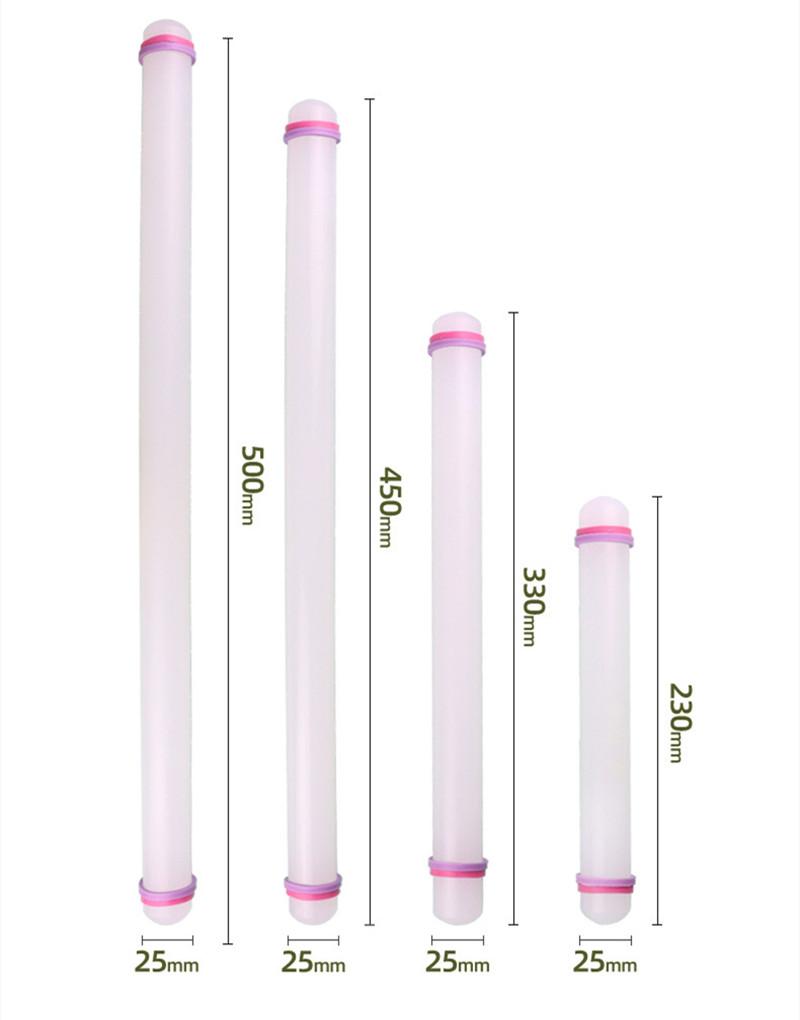 23/33/45/50cm Plastic Rolling Pin Kitchen Cake Baking Tool PP Non Stick Surface Stick Circled Household Sugar Dough Rolling Mach