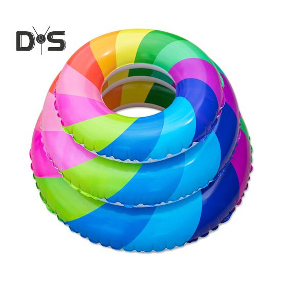 Anti-leak Kids Swimming Ring Smooth Fun Inflatable Rainbow Swimming Ring