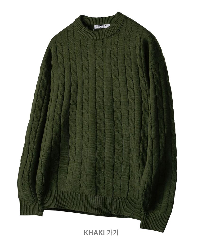 UNTAPPED STUDIO [Set] Oversized Cable Collar Knit Or Oversized Round Knit (Type B)