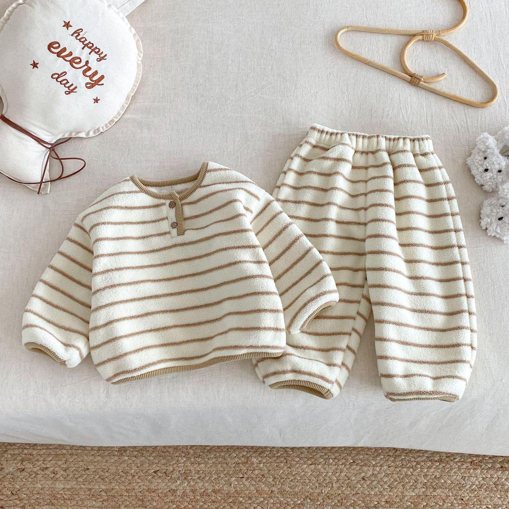 2025 Winter Children's Korean-Style Cartoon Pajama Set for Boys & Girls - Two-Piece
